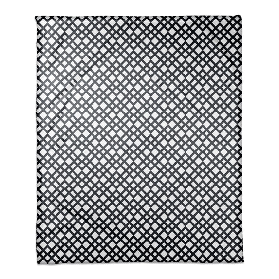 Creative Products Navy Lattice Pattern 50x60 Coral Fleece Blanket