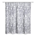 thumbnail image 1 of Creative Products Navy Line Leaf Pattern 71x74 Shower Curtain, 1 of 2