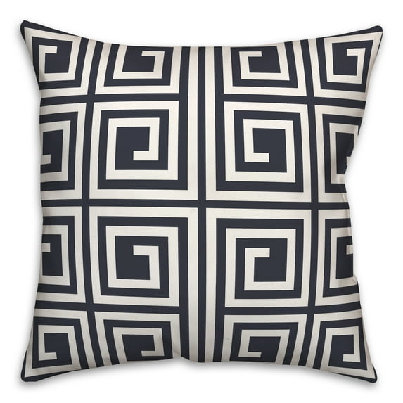 Creative Products Navy Maze 18 x 18 Indoor / Outdoor Pillow