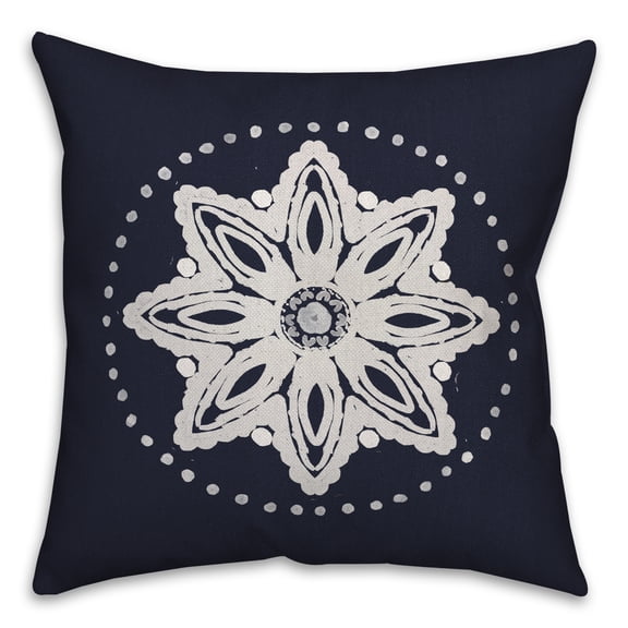 Creative Products Navy Medallion 2 18 x 18 Spun Poly Pillow