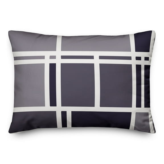 Creative Products Navy Modern Geo Grid 14x20 Indoor / Outdoor Pillow
