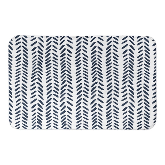 Creative Products Navy Modern Herringbone 34x21 Bath Mat