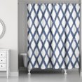 thumbnail image 1 of Creative Products Navy Painted Trellis Pattern 71x74 Shower Curtain, 1 of 2