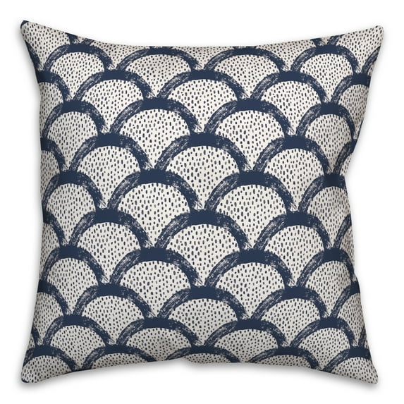 Creative Products Navy Scallops 20 x 20 Indoor / Outdoor Pillow