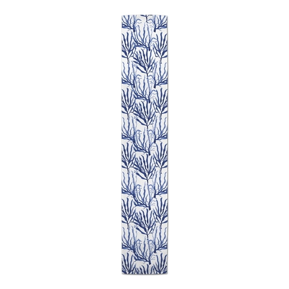 Creative Products Navy Sea Coral 16x90 Poly Twill Table Runner