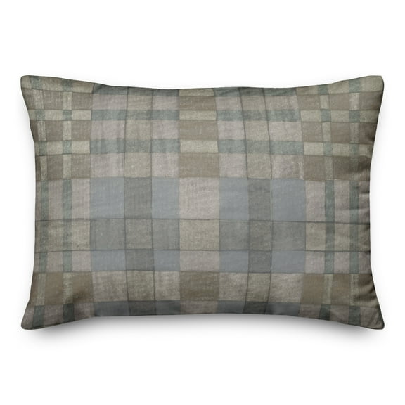 Creative Products Navy Tan Plaid 20 x 14 Spun Poly Pillow