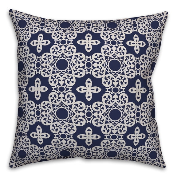 Creative Products Navy Tile 18x18 Spun Poly Pillow