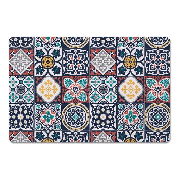 Creative Products Navy Tile Patterned 27x18 Floor Mat