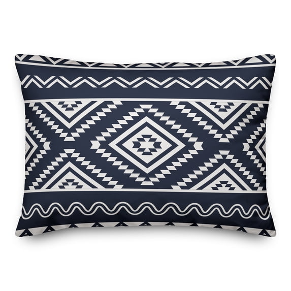 Creative Products Navy Tribal Pattern 14x20 Spun Poly Pillow
