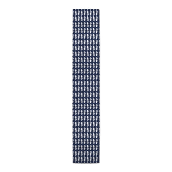 Creative Products Navy Tropical Pineapples 16x72 Poly Twill Table Runner