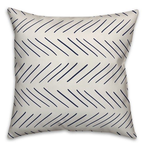 Creative Products Navy and White Modern Chevron 18x18 Spun Poly Pillow
