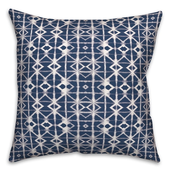 Creative Products Navy and White Shibori 18 x 18 Spun Poly Pillow