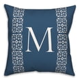 thumbnail image 1 of Creative Products Navy with White Lace Pattern - Monogram M 18 x 18 Spun Poly Pillow, 1 of 3