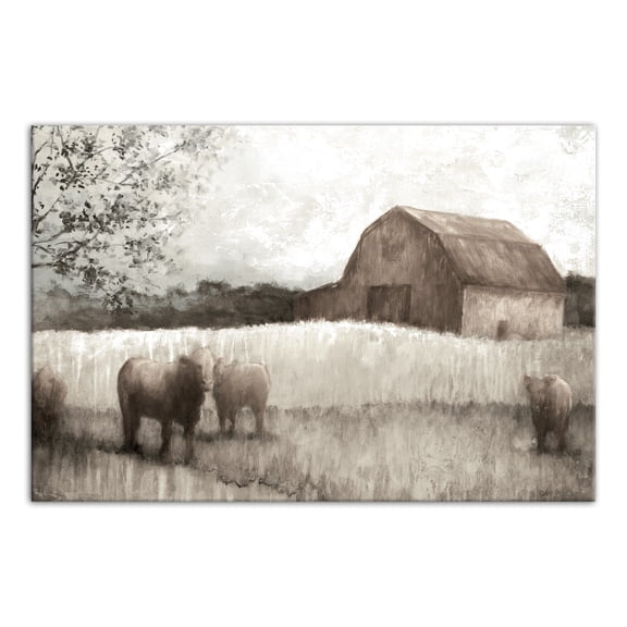 Creative Products Neutral Barn Scene 24x16 Canvas Wall Art