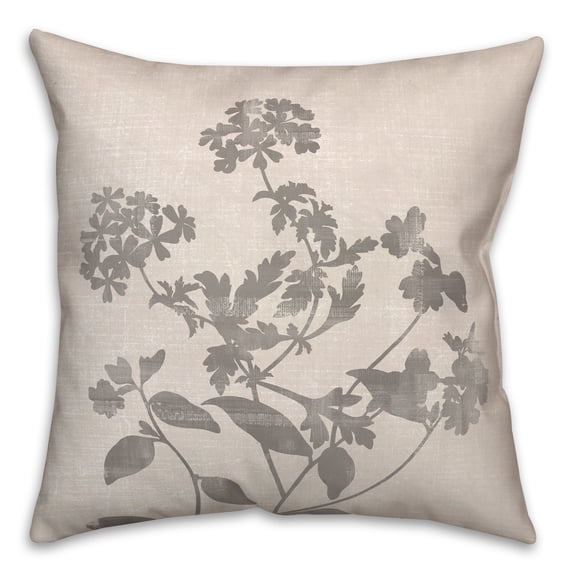 Creative Products Neutral Distressed Florals 18 x 18 Spun Poly Pillow