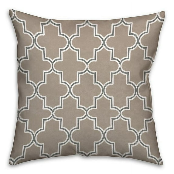Creative Products Neutral Quatrefoil Spun Polyester Throw Pillow - 18x18