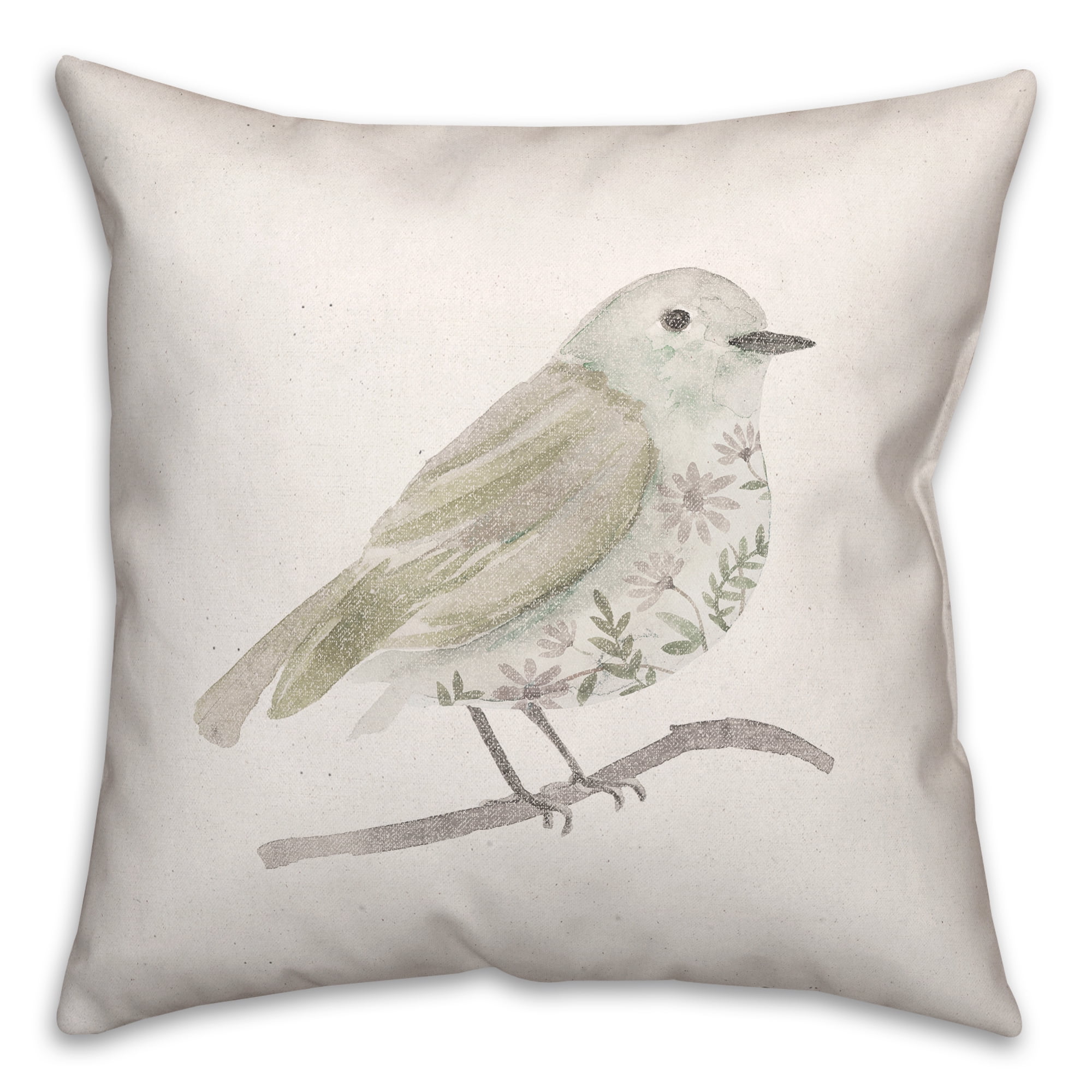 Creative Products Neutral Sage Bird I 18 x 18 Indoor / Outdoor Pillow