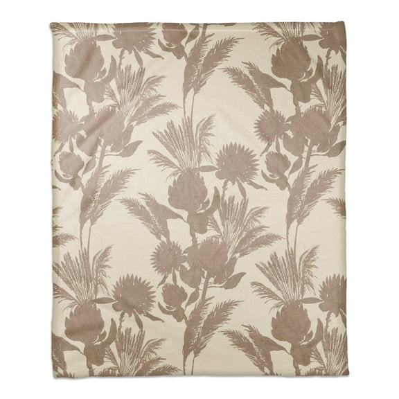 Creative Products Neutral Tones Protea Blooms 50 x 60 Coral Fleece Blanket