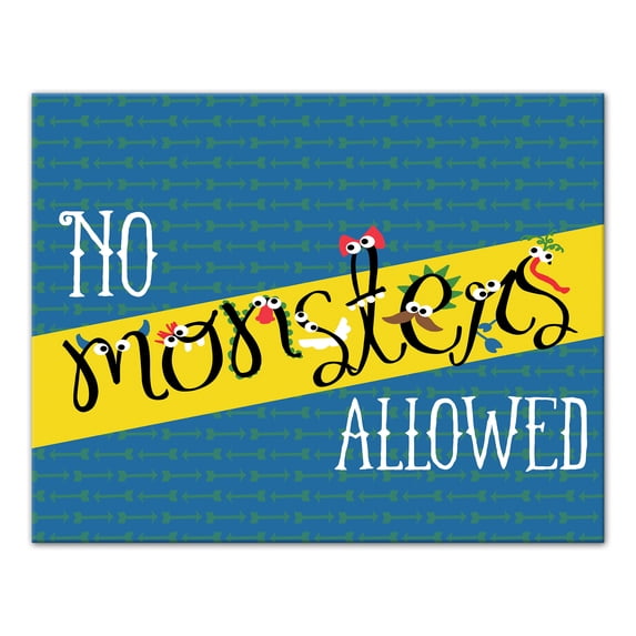Creative Products No Monsters Allowed 14x11 Canvas Wall Art
