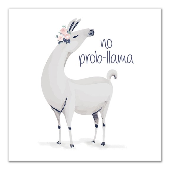 Creative Products No Prob-Llama 12x12 Canvas Wall Art