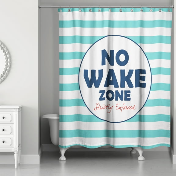 Creative Products No Wake Zone 71x74 Shower Curtain