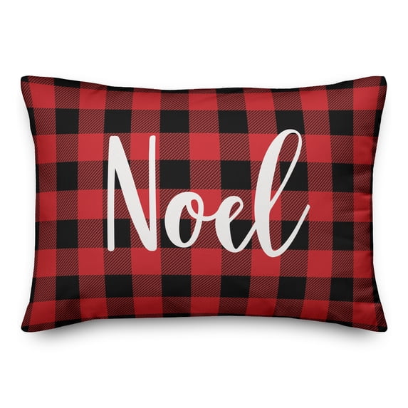 Creative Products Noel in Buffalo Check Plaid 14x20 Spun Poly Pillow