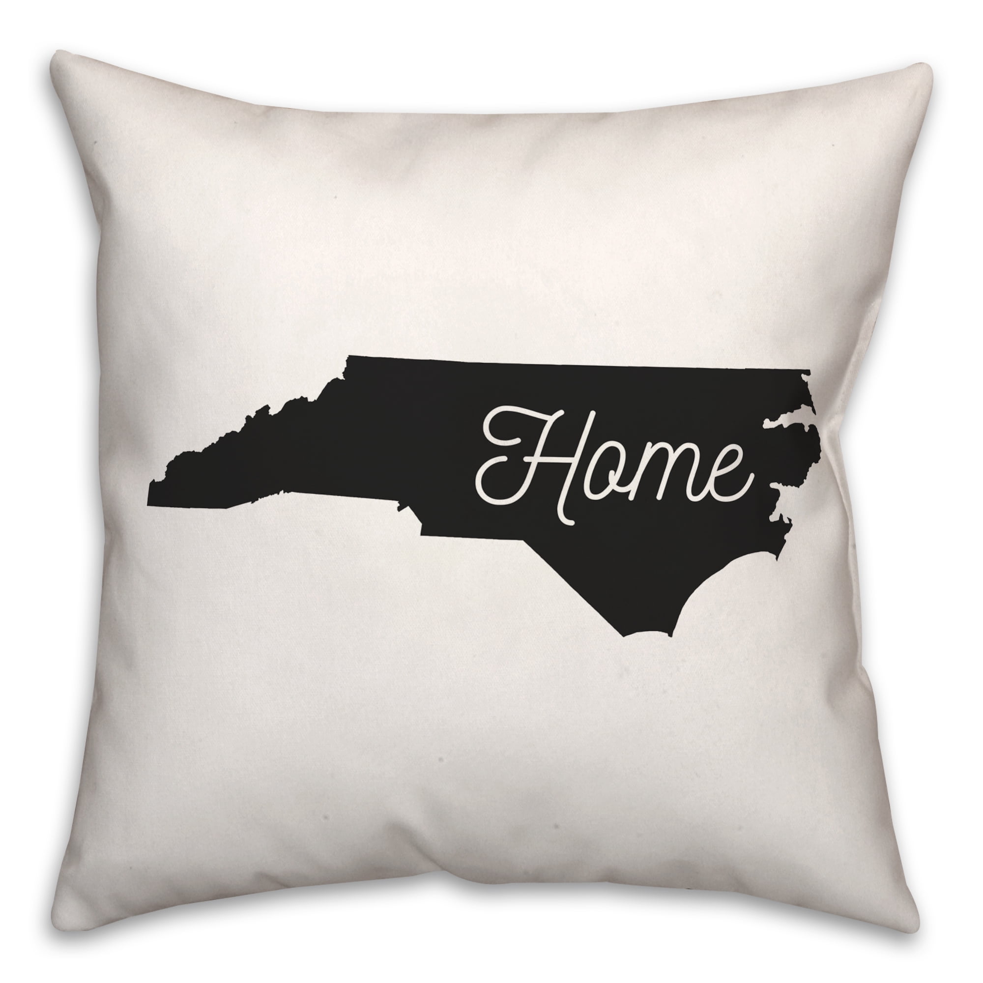 North Carolina Home Black and White Polyester Throw Pillow