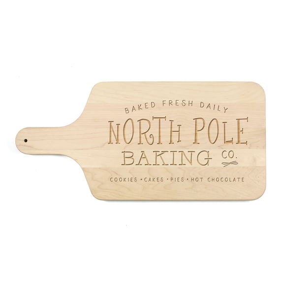 Creative Products North Pole Baking Co 17 x 8 Maple Paddle Cutting Board