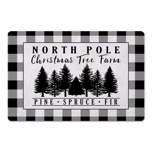 Creative Products North Pole Christmas Tree Farm 27x18 Floor Mat