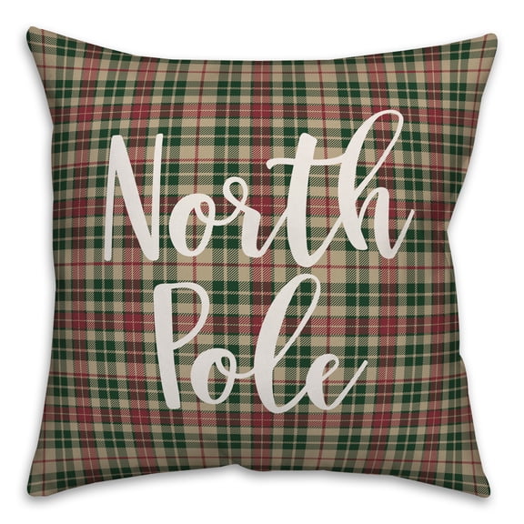 Creative Products North Pole in Tartan Plaid 18x18 Spun Poly Pillow