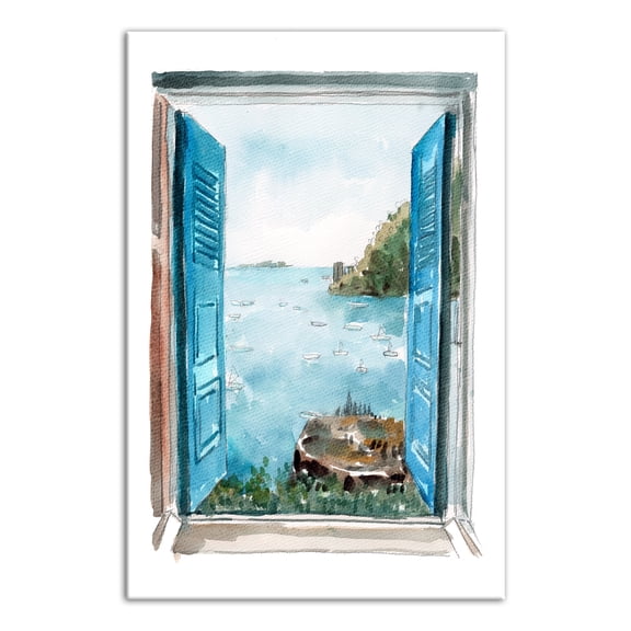 Creative Products Ocean View Window 32x48 Canvas Wall Art