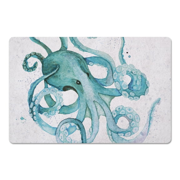 Creative Products Octo Watercolor Teal 27x18 Floor Mat
