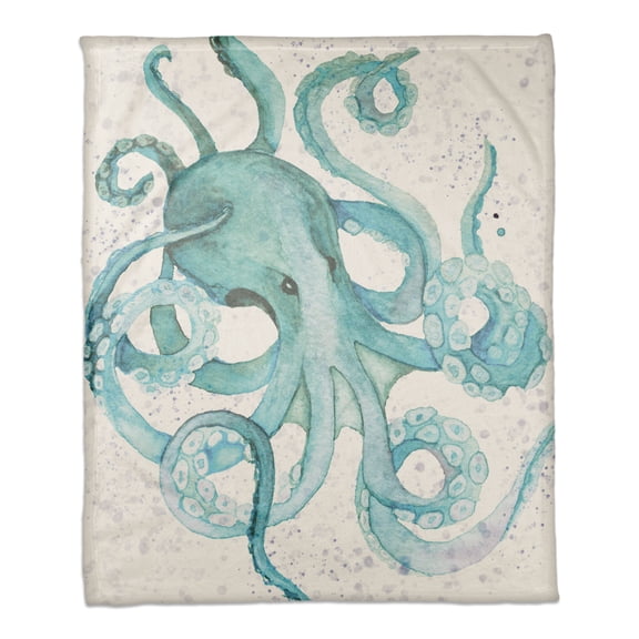 Creative Products Octo Watercolor Teal 50x60 Coral Fleece Blanket