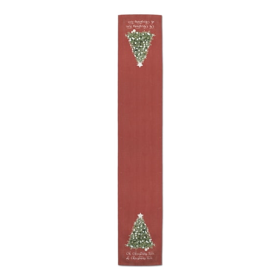 Creative Products Oh Christmas Tree On Red 16 x 72 Poly Twill Table Runner