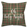 thumbnail image 1 of Creative Products Oh Holy Night in Tartan Plaid 18x18 Spun Poly Pillow, 1 of 2