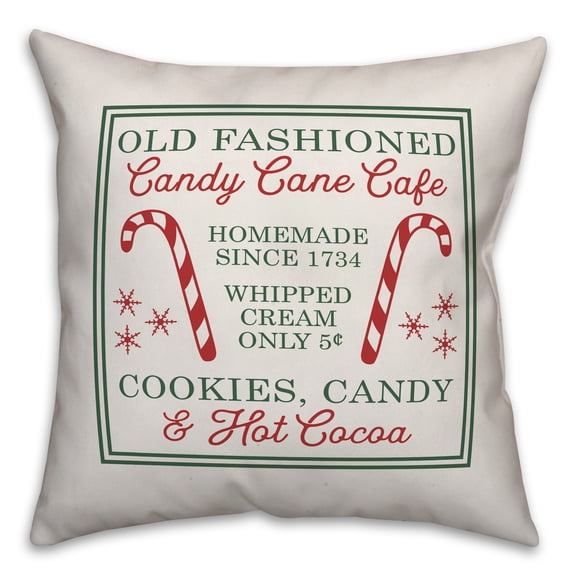 Creative Products Old Fashioned Candy Cane Caf 16x16 Spun Poly Pillow