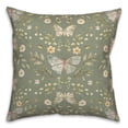 thumbnail image 1 of Creative Products Olive Green Butterfly Pattern 18 x 18 Spun Poly Pillow, 1 of 3