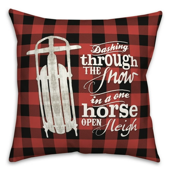 Creative Products One Horse Open Sleigh 16 x 16 Spun Poly Pillow