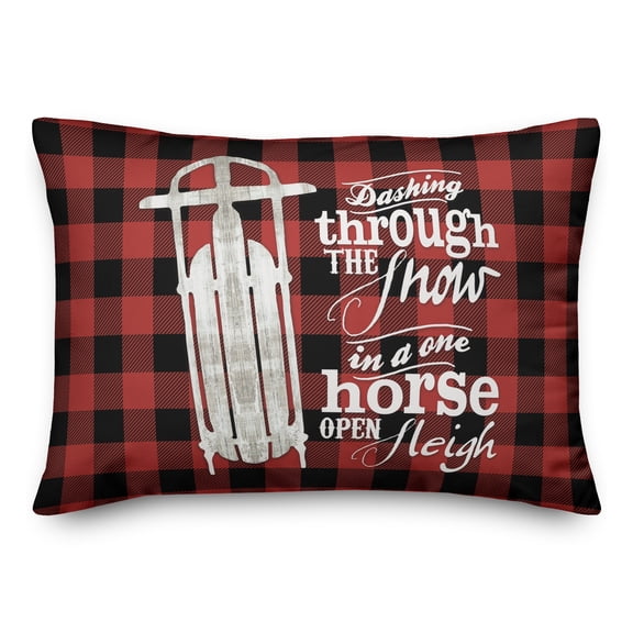 Creative Products One Horse Open Sleigh 20 x 14 Spun Poly Pillow