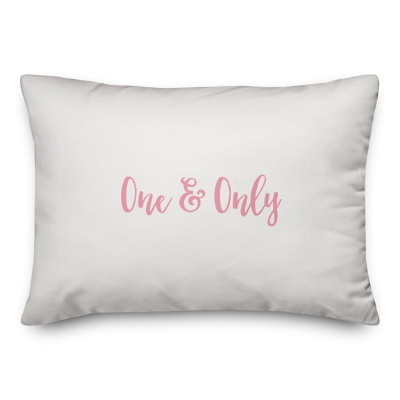 Creative Products One & Only in Pink Text on White 14x20 Spun Poly Pillow