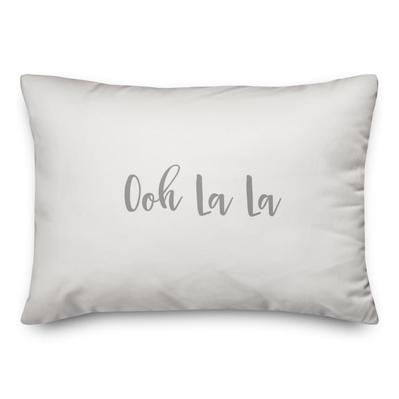 Creative Products Oooh La La in Gray on White 14x20 Spun Poly Pillow
