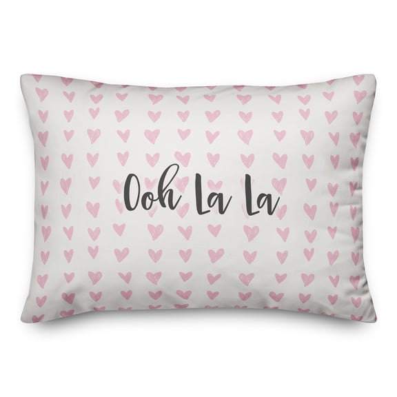 Creative Products Oooh La La in Pink Hearts Pattern 14x20 Spun Poly Pillow