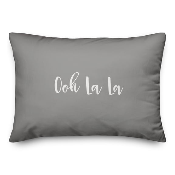 Creative Products Oooh La La in White on Gray 14x20 Spun Poly Pillow