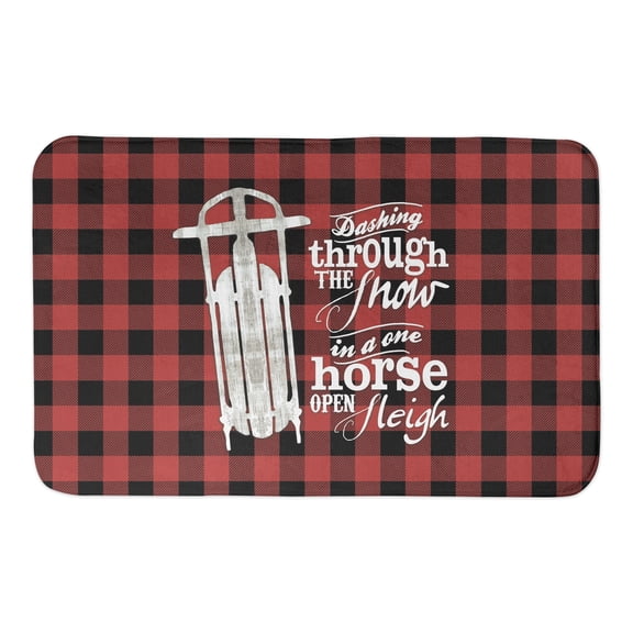 Creative Products Open Sleigh Buffalo Check 21 x 34 Bath Mat