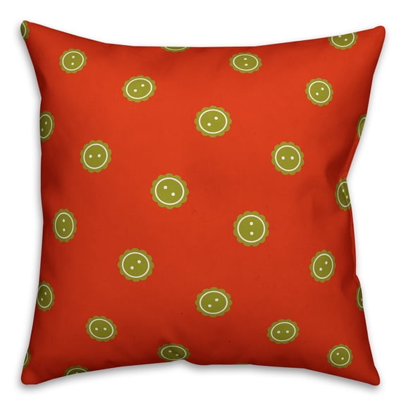 Creative Products Orange Button Pattern 18x18 Spun Poly Pillow
