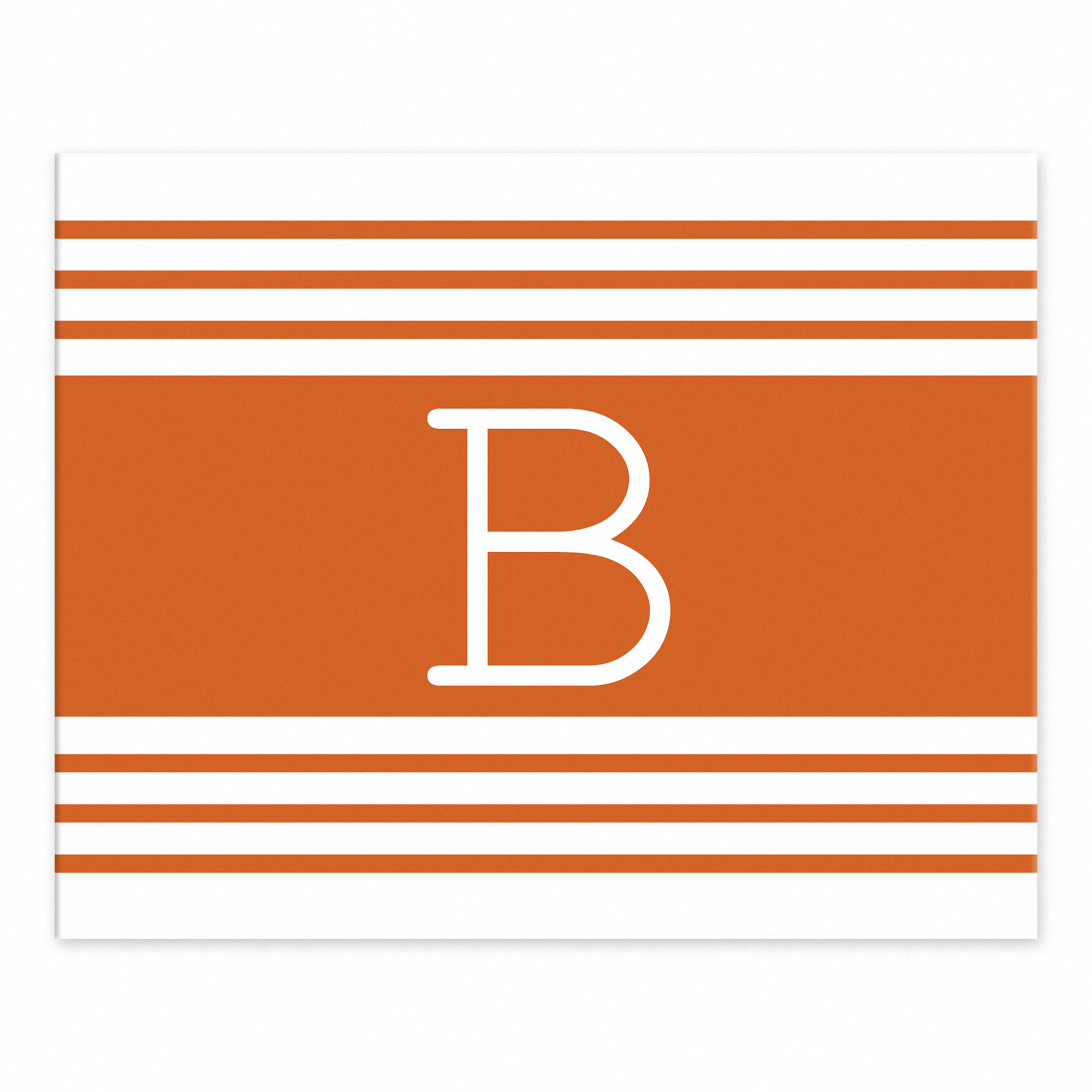Creative Products Orange Farmhouse Stripes Monogram 8x10 Tabletop