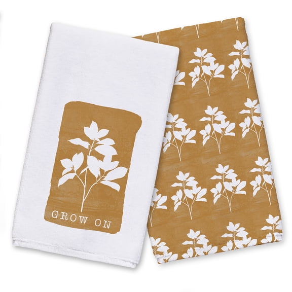 Creative Products Orange Leaf Grow On 16 x 25 Tea Towel Set of 2