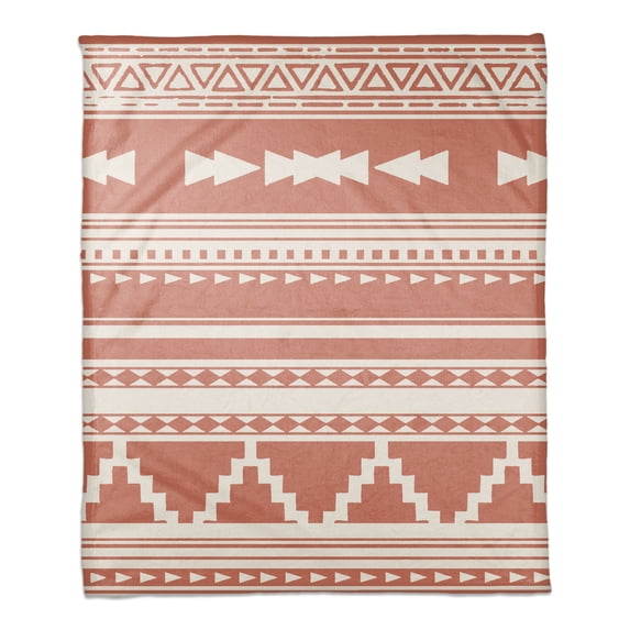 Creative Products Orange Southwestern Style Pattern 60 x 80 Coral Fleece Blanket