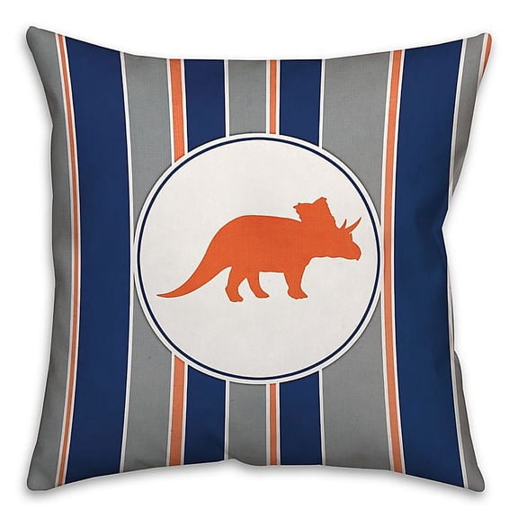 Creative Products Orange Triceratops Spun Polyester Throw Pillow - 18x18