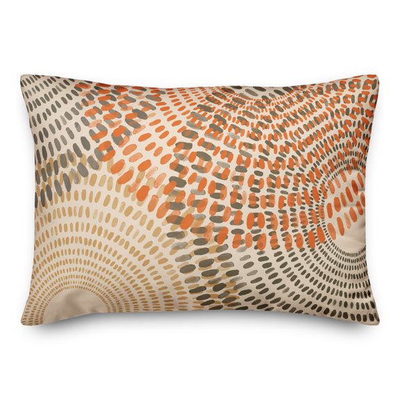 Creative Products Orange and Tan Dash Circles 14x20 Indoor / Outdoor Pillow